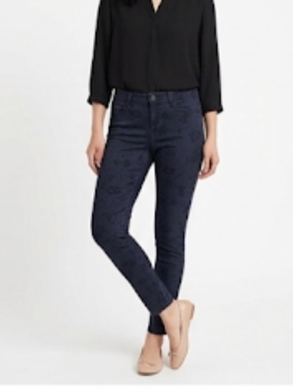 CAby curvi and skinny floral print jeans size 6